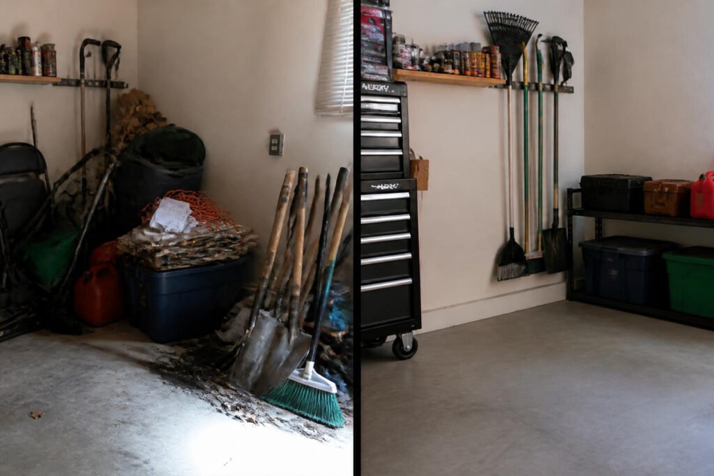 garage odor removal before and after deep clean